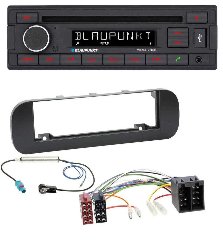 Blaupunkt MP3 USB CD Bluetooth AUX Autoradio für Fiat Panda (2012-2020) schwarz - Bild 1 von 4