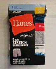 Hanes Boy Stretch Boxer Briefs/Large 14-16 Pack of 5 Brand New