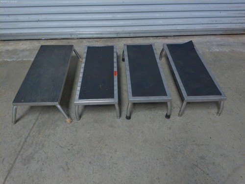 Lot 4) Medical Heavy Duty Step Stool Chrome Plastic
