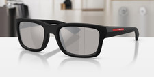 PRADA LINEA ROSSA PS B10S 1BO80Z Matte Black Grey Mirror 54 mm Men's Sunglasses