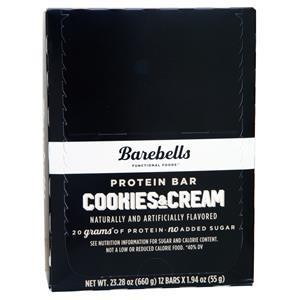 Barebells Protein Bar Cookies - Cream 12 bars