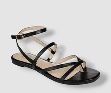 Journee Collection Women's Black Serissa Strappy Flat Sandals Shoe Size 9M