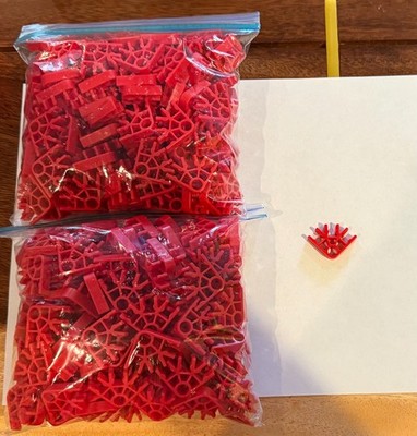 105 K'nex Red Connectors 3 Position 3D - Original Standard Parts FREE SHIPPING