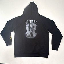 Vintage Cross Colours Tupac Shakur 2Pac Men's M Black Graphic Hoodie 90s Hip Hop