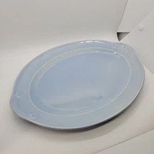 Vintage Homer Laughlin Lu-Ray Pastels Blue Oval Serving Platter USA 1940s