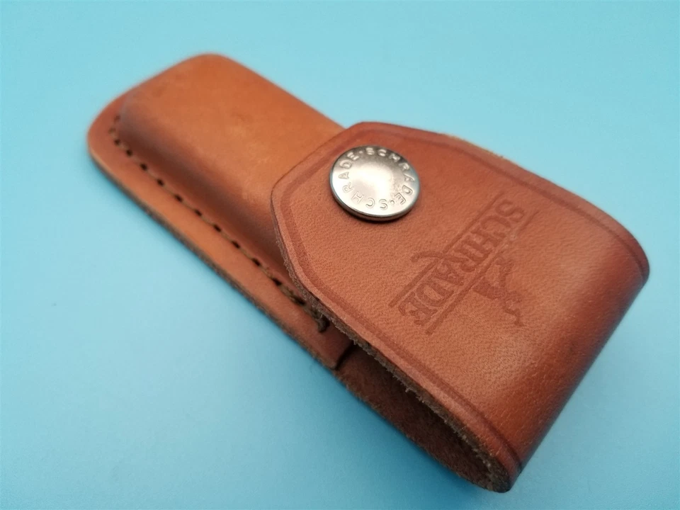 Funda de cinturón de cuero para cuchillo de bolsillo Schrade se adapta a hoja plegable de 3,2" -3,75" de colección Foto 4 de 4