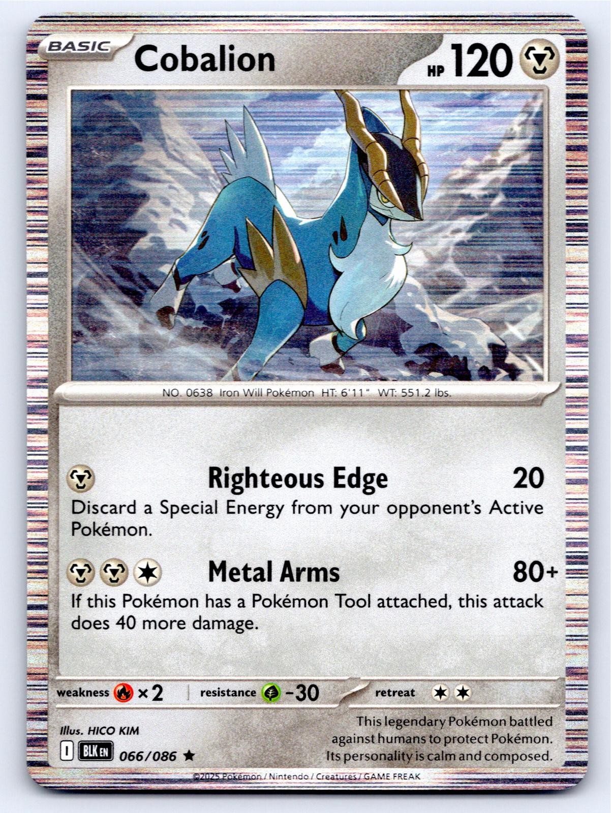 2025 POKEMON COBALION BLACK BOLT 066/086 HOLO RARE NM A43371 FREE S&H