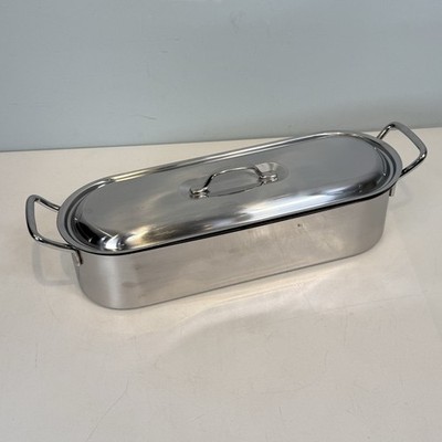 Inox Italy 18/C Stainless Fish Poacher Steamer Kettle Baking Pan 3pcs