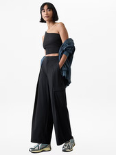 Athleta 6 S SMALL Pinnacle Cargo High Rise Trouser Black Wide Leg Pant NEW