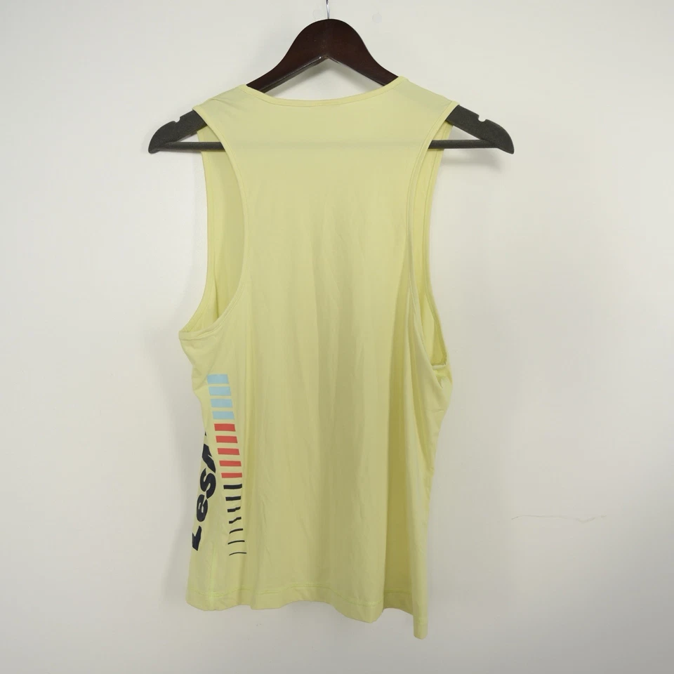 Reebok Les Mills Women’s M. Neon Yellow/Black Logo Athletic Sleeveless Tank Top - Image 2 of 4