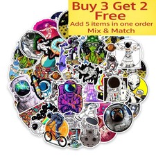 50pcs Waterproof Vinyl Stickers Astronaut Nasa Alien Luggage Phone Laptop Window
