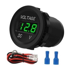 Battery Voltage Meter, DC 5V-35V Panel Mount LED Digital Voltage Gauge Green