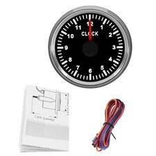 52mm 2 12v Boat Marine Clock Time Gauge Red Backlit Needle 0-12 Hours Silver 52mm 2 12v Boat Marine Clock Time Gauge Red Backlit Needle 0-12 Hours Silver
