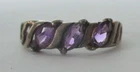Vintage Sterling Silver Amethyst Ring 925 D Size 7