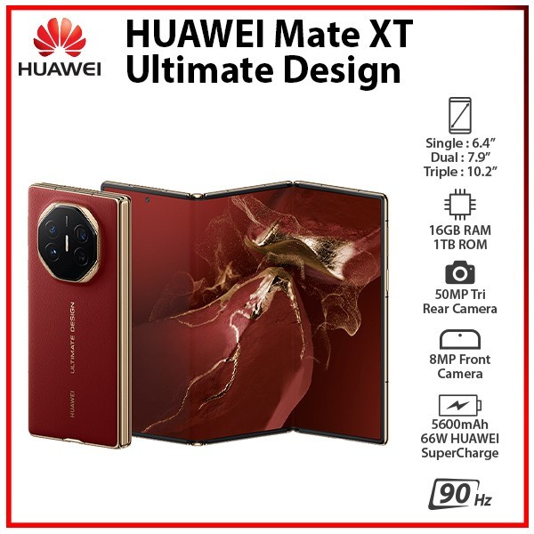 New) HUAWEI Mate XT ULTIMATE DESIGN 16GB+1TB RED Unlocked EMUI