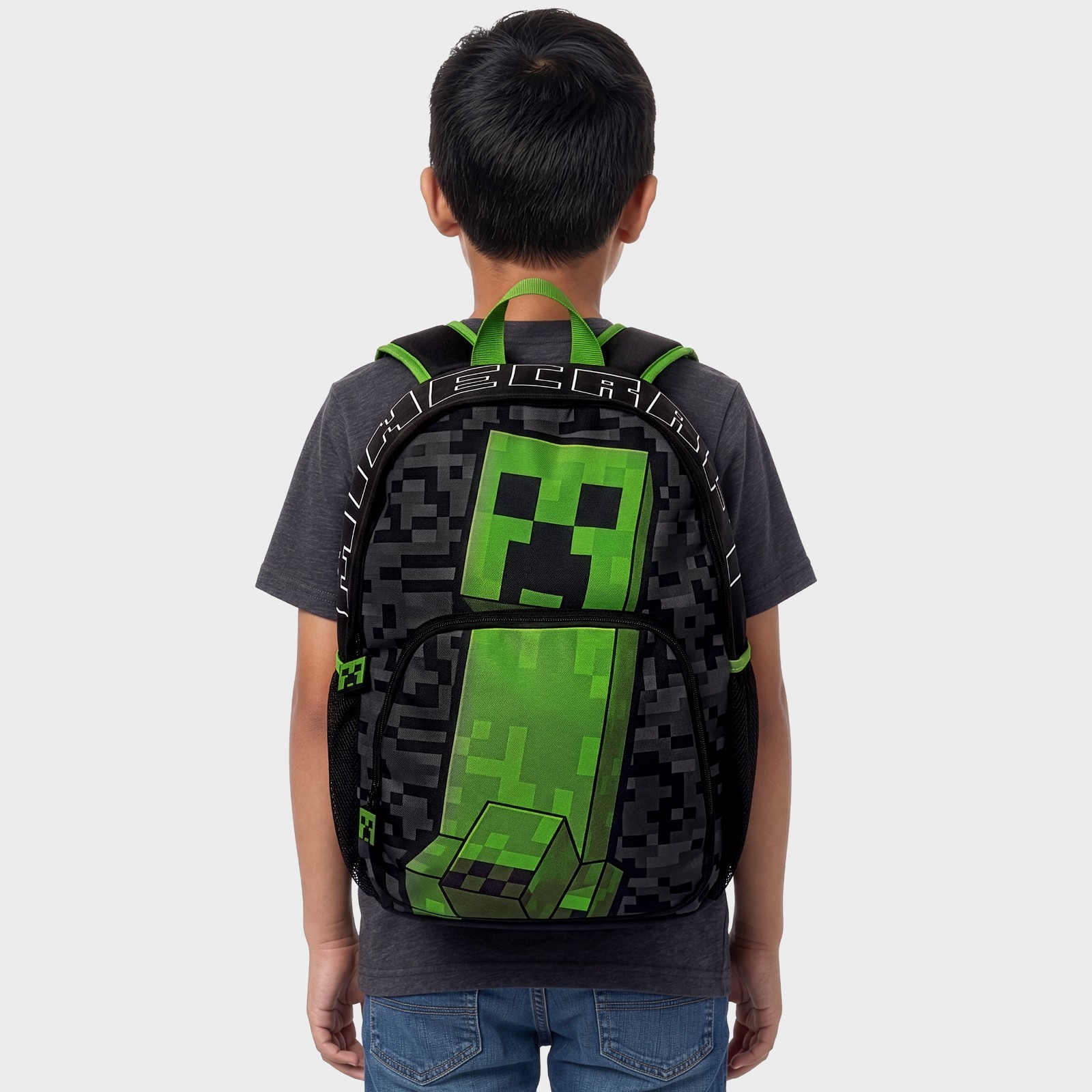 Minecraft Backpack for Boys | Gamer School Bag for Kids | Creeper Backpack