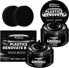 Auto Kunststoff Politur Schwarz &ndash; Kunststoff Kratzer Entferner mit Schwamm 2pack