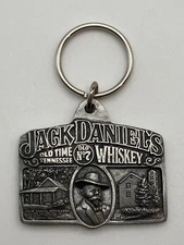1989 Jack Daniels Key Chain with pewter fob by Bergamot