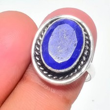 Blue Onyx Gemstone 925 Sterling Silver Jewelry All Size Ring For Gift