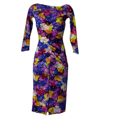 Chiara Boni La Petite Robe Colorful Floral Bodycon Dress 40 US 4 Made in Italy