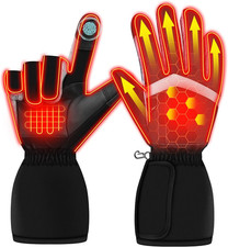 Heated Waterproof Gloves for Men and Women - Touchscreen, No Charging Needed