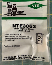 NTE3063 Seven Segment Display GREEN .3 Inch like ECG3063