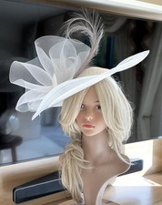 Snoxell & Gwyther Ivory & Silver Grey Hatinator Hat - MOTB Wedding Races Ascot