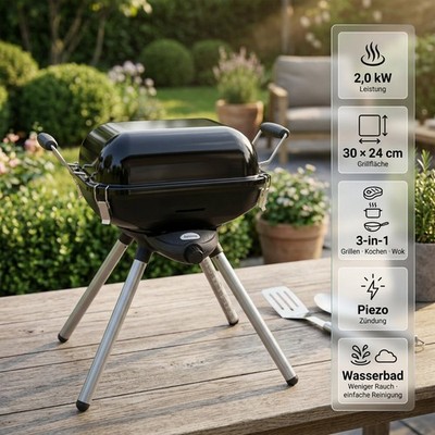 Gazcamp BBQ Multi Grill Deluxe Plus mit Schraubkartuschen Party Grill