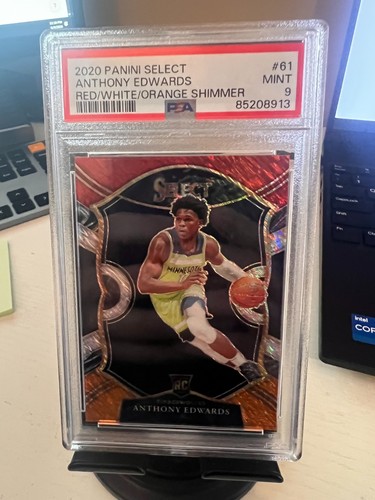 Anthony Edwards 2020 Panini Select #61 Red/White/Orange Shimmer Rookie RC PSA 9