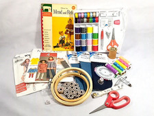 Sewing/Craft Lot, Vtg Patterns  Singer Sewing Book, Embroidery Hoops,  more