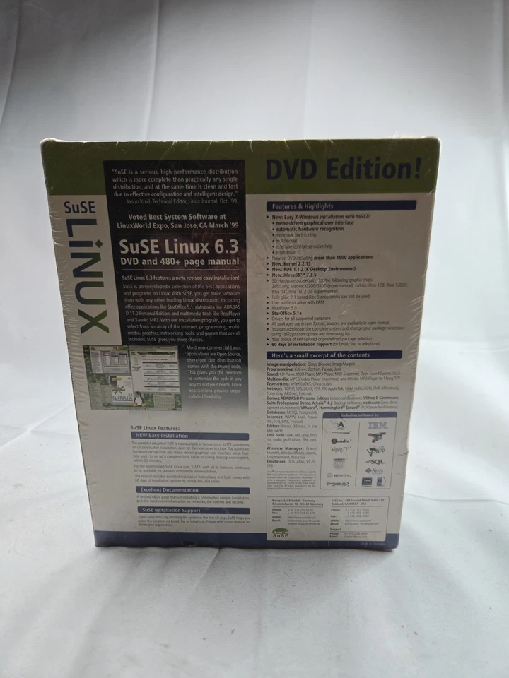 SuSE Linux 6.3 The Complete Linux DVD EDITION Package BRAND NEW SEALED BIG BOX - Image 4 of 4