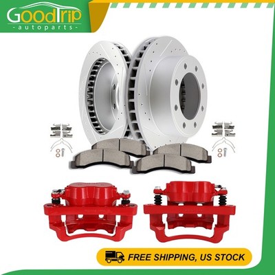 Fits Ford F-250 F-350 Super Duty w/ Ceramic Pads Brake Rotors Calipers Front