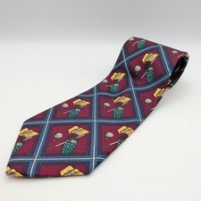 Vintage Bill Walker Clothier Golf Novelty Necktie Burgundy Made in USA 3.75 in