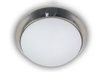Deckenleuchte Rund Opal Glas Matt Zierring Nickel Matt Ø 25Cm KüChenlampe *Neu*