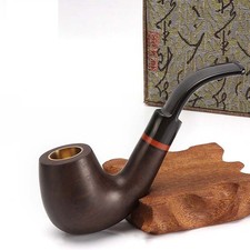 Handmade Solid Wood Pipe Classic Ebony Pipe Tobacco Cigarettes Cigar Filter Pipe