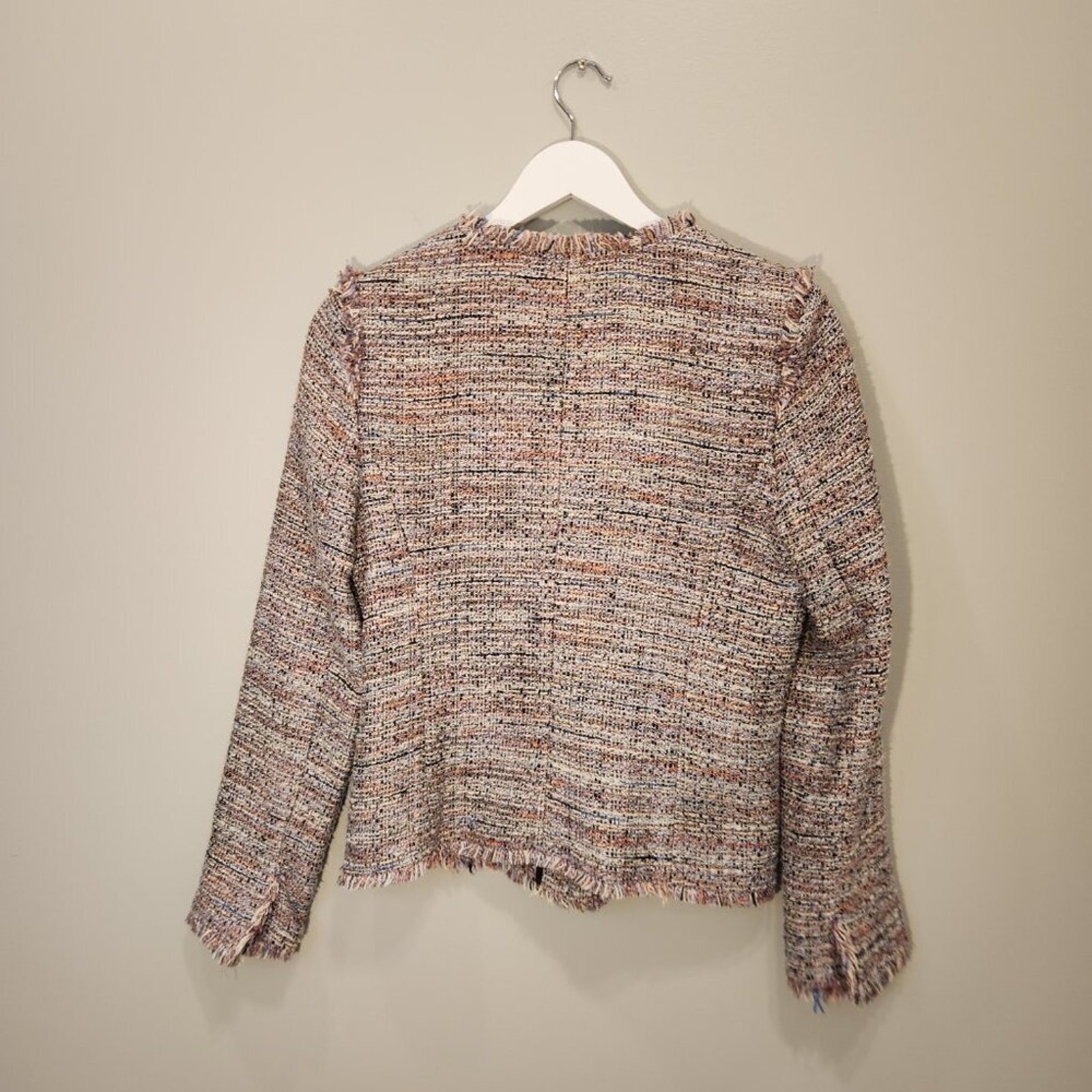 Halogen Tweed Jacket Coat Classic Multicolor Frin… - image 3