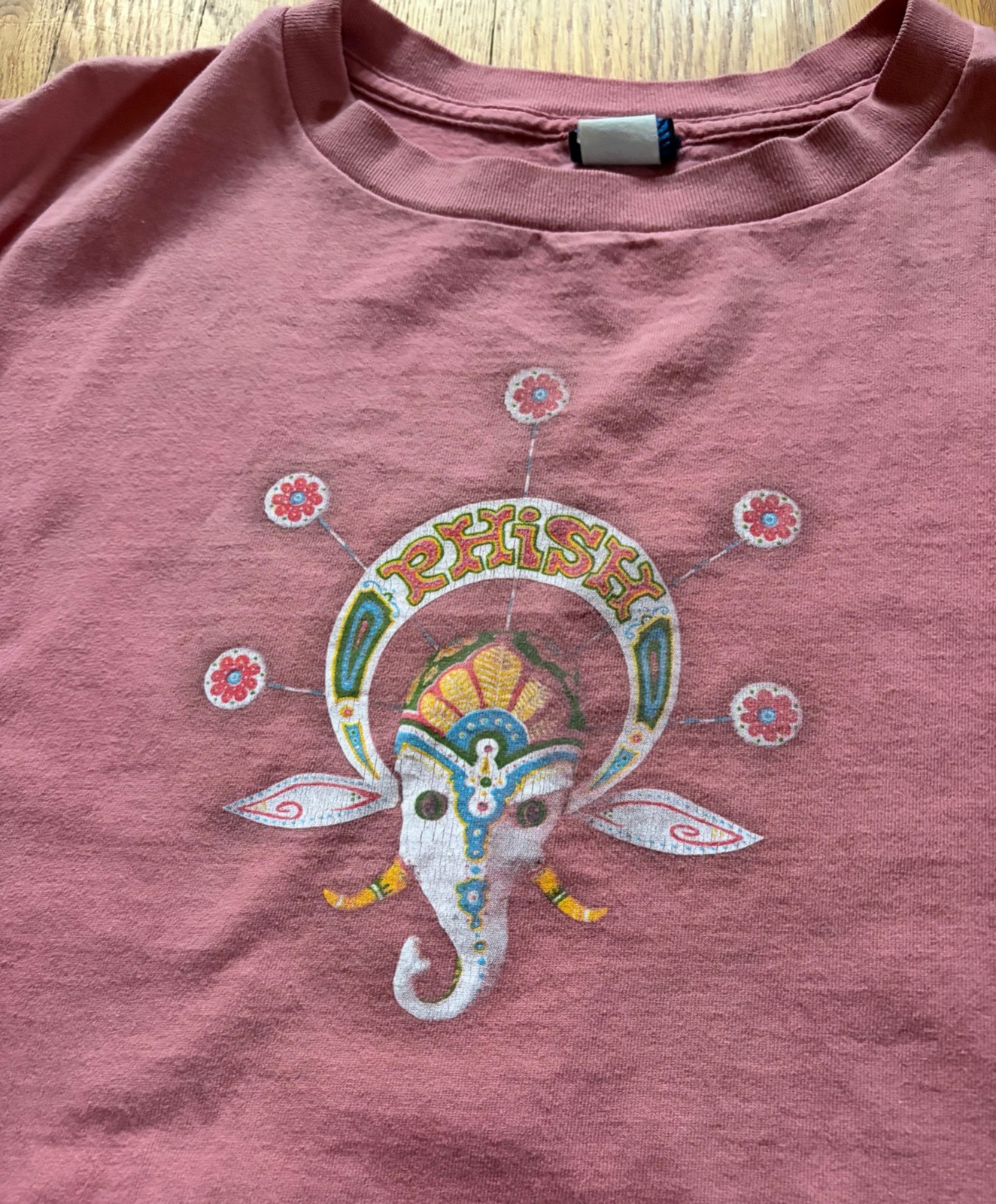 Rare VTG Late 90s Phish Dry Goods Pink Ganesha T Shirt 100% Cotton Sz L 2