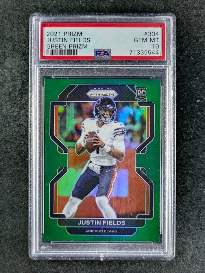 Justin Fields Panini Prizm #334 Green Prizm