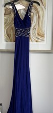 Long Evening Formal Women’s Dress Hailey Logan by Adrianna Papell Blue Gown S3/4