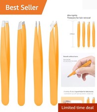 Tweezers Set, High Precision Stainless Steel Eyebrow Tweezers for Facial Hair...
