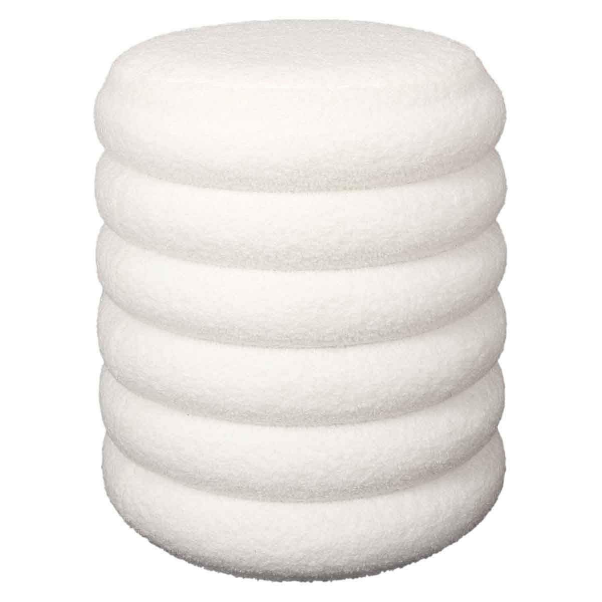 Pouf Freya coffre blanc de 43cm avec assise rembourrée et grand stockage
