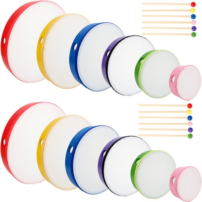 Norcoin 12 Set Hand Drums Drum Sticks 12 Inch 10 Inch 8 Inch 7 Inch 6 Inch 4