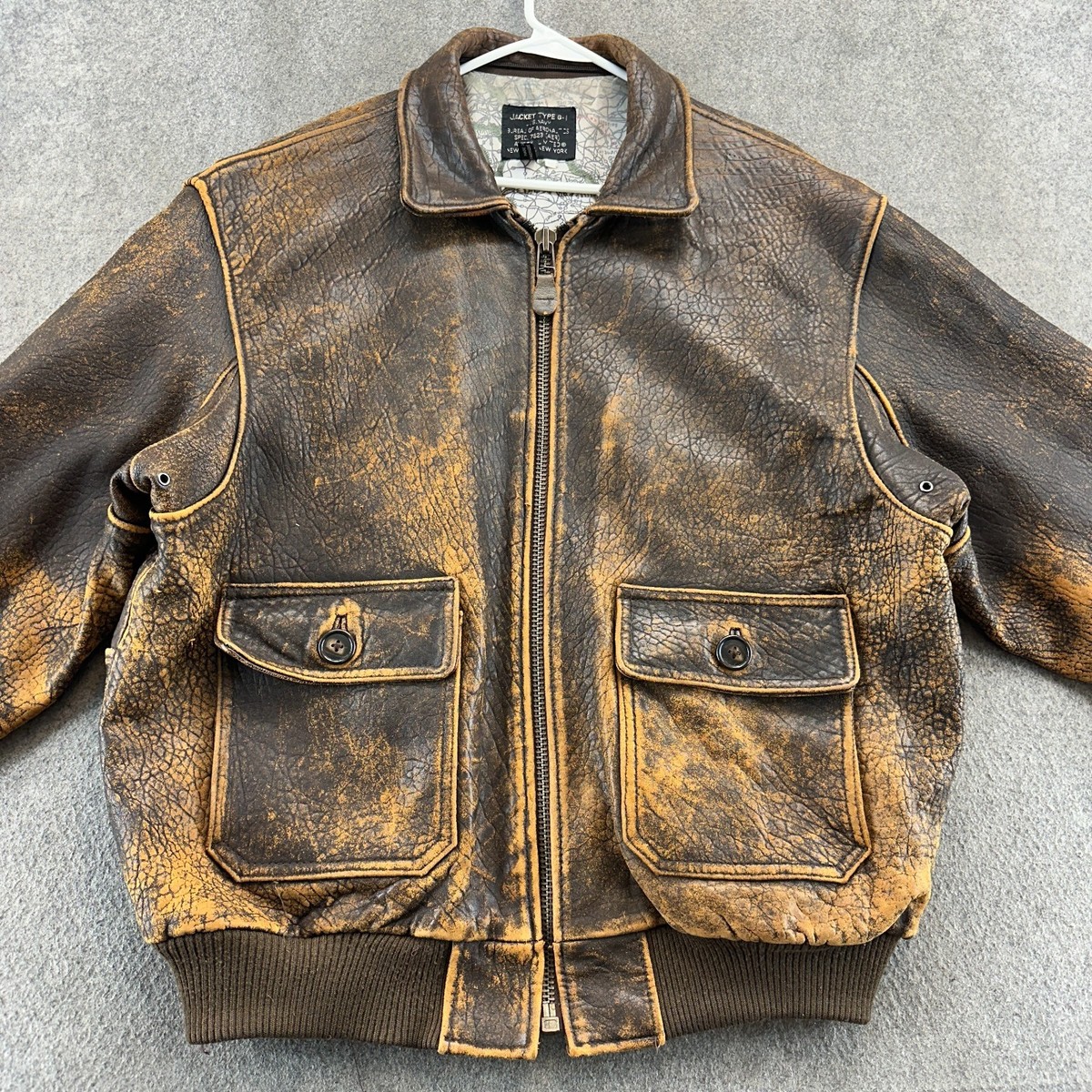 VINTAGE US Army G-1 Type Jacket Mens XL Brown Avirex Leather