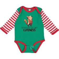 Inktastic Beware Of My Cuteness Cute Red Panda Long Sleeve Creeper Animals Fun