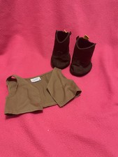 Build A Bear Brown Cowboy Western Boots Faux Suede With Vest