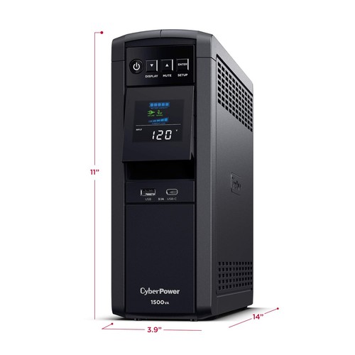 CyberPower CP1500PFCLCD PFC Sinewave UPS System, 1500VA/1000W, 12 Outlets, AV... - Afbeelding 6 van 7