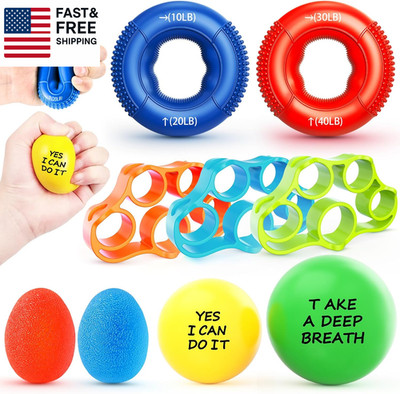 Grip Strength Trainer Kit, 9-Piece Hand Strengthening Devices with 3 Finger Exer