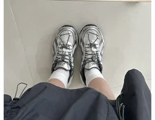 ASICS Silver and white trainers  running Shoes Women Silver 5.5