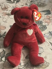 Ty Beanie Baby Valentina Bear 1998 Retired Pink Plush w/ Heart Tag, Pre-Owned