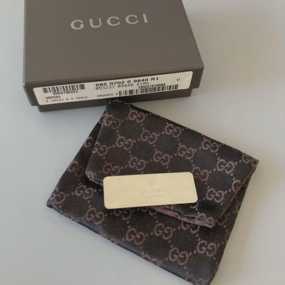 GUCCI Silver 925 Money Clip G Mark Wallet Accessories Vintage